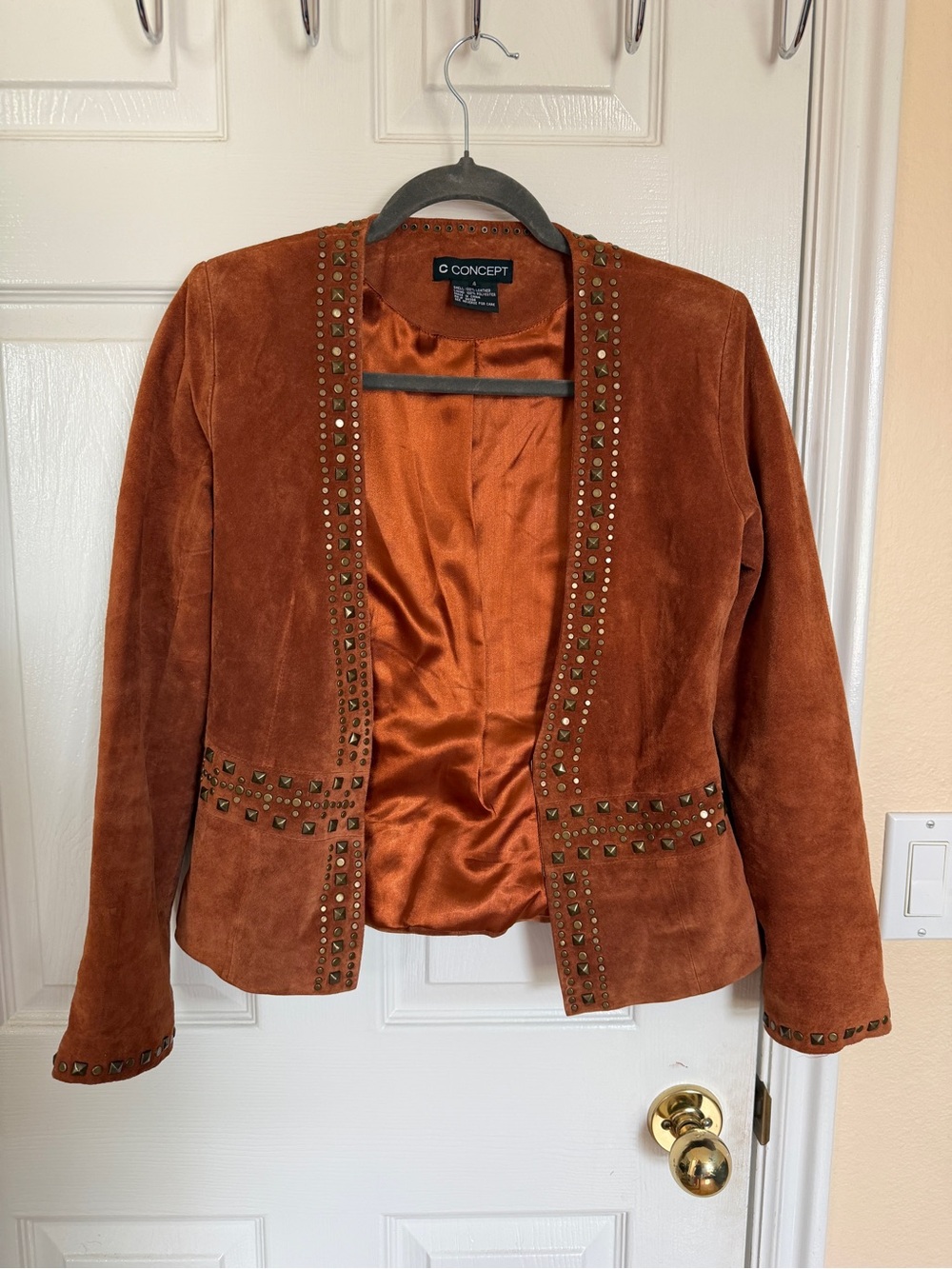Real Leather Women’s Studded Jacket - Picture 2 of 4
